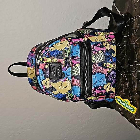 Sesame Street Handbags - Sesame Street Character All Over Print Mini Backpack